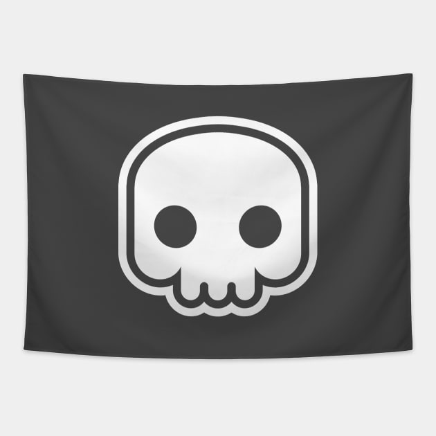 Black Skull T-Shirt Tapestry by acaldera