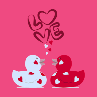 Cute Couple Ducks - Valentine's Day LOVE Design T-Shirt