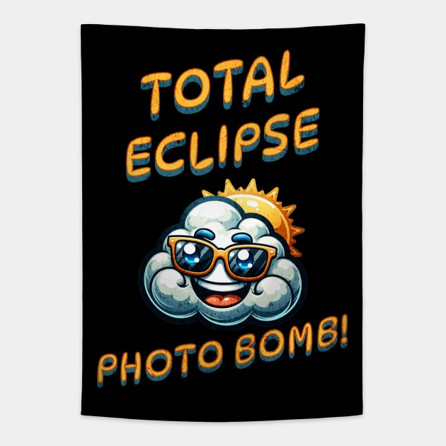 Total Eclipse Photo Bomb Cloud Tapestry by 5 Points Designs