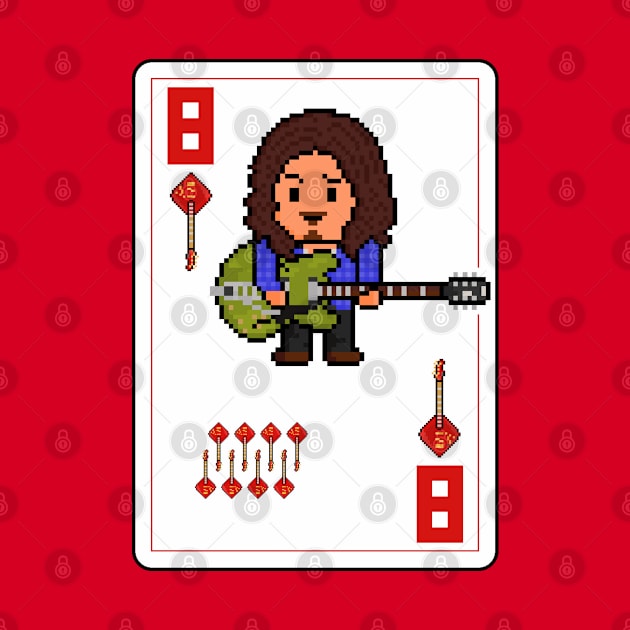 Pixelrockstars Eight of Diamonds Playing Card by gkillerb