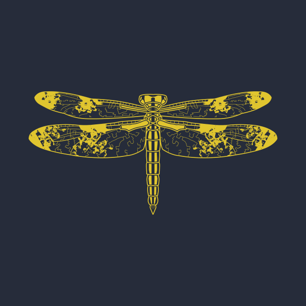Intricate Golden DragonFly by AwePup
