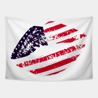 American flag lips Tapestry