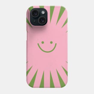 Happy Sun Retro Groovie Green Pink Boho Phone Case