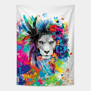 Graphic Design Multi Lion Tapestry