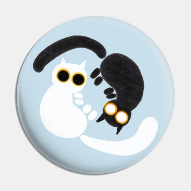 White Cat Black Cat Pin by le_onionboi