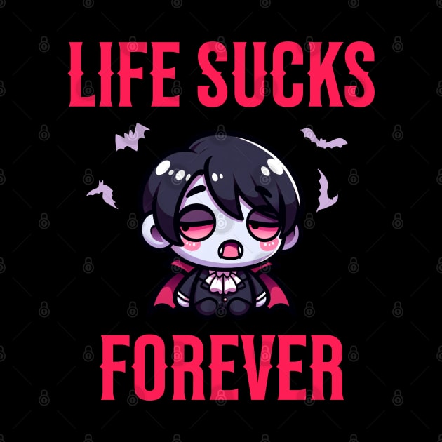 Life Sucks Forever - Goth Vampire Quote by Doodles of Darkness