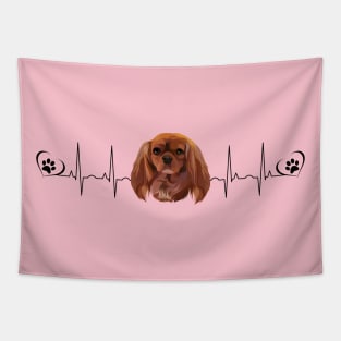 My Heart Beats for my Ruby Cavalier King Charles Spaniel Tapestry