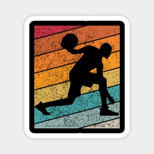 Basketball Outdoor Sports Retro Sunset Design Magnet