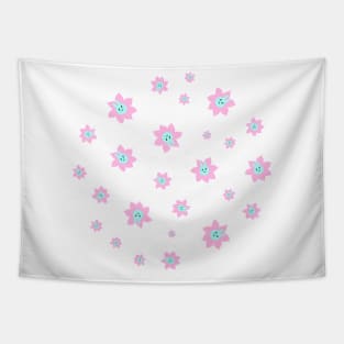 Pink Flower Bunny Tapestry