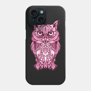 Artsy Artistic Style Design Of A Pink Owl Phone Case