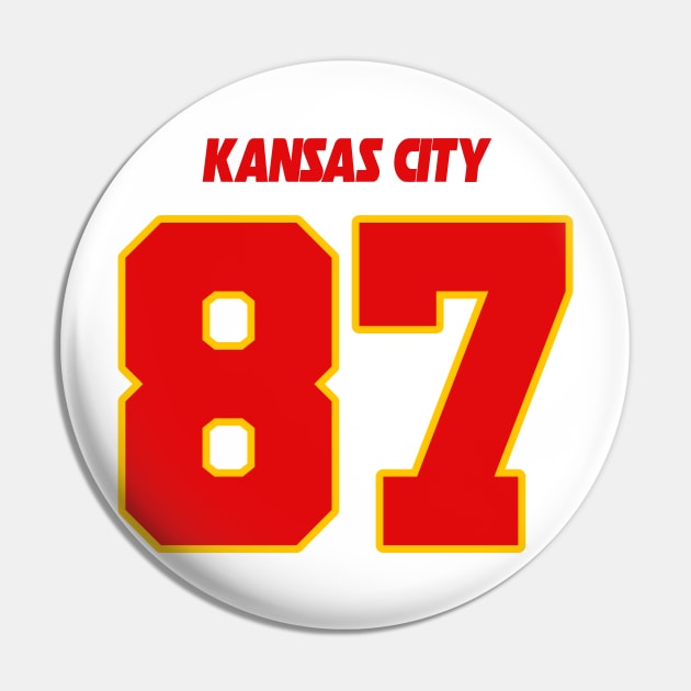 Travis Kelce Jersey (Front/Back Print) Pin by darklordpug