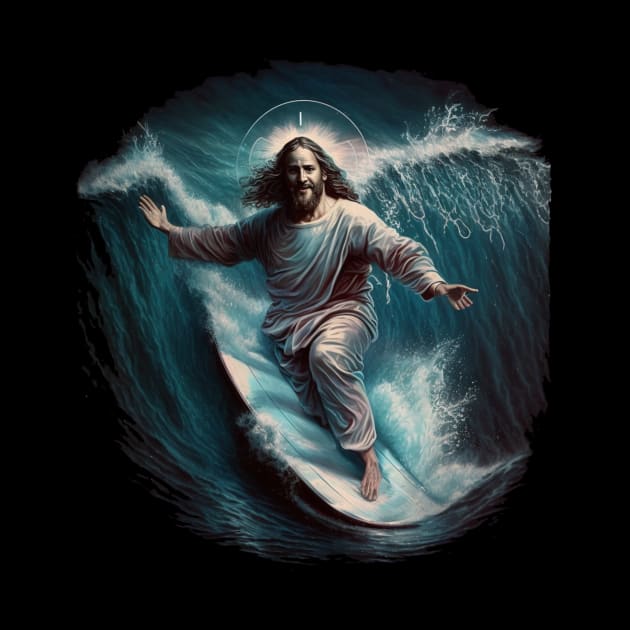 Jesus surfs by infernoconcepts