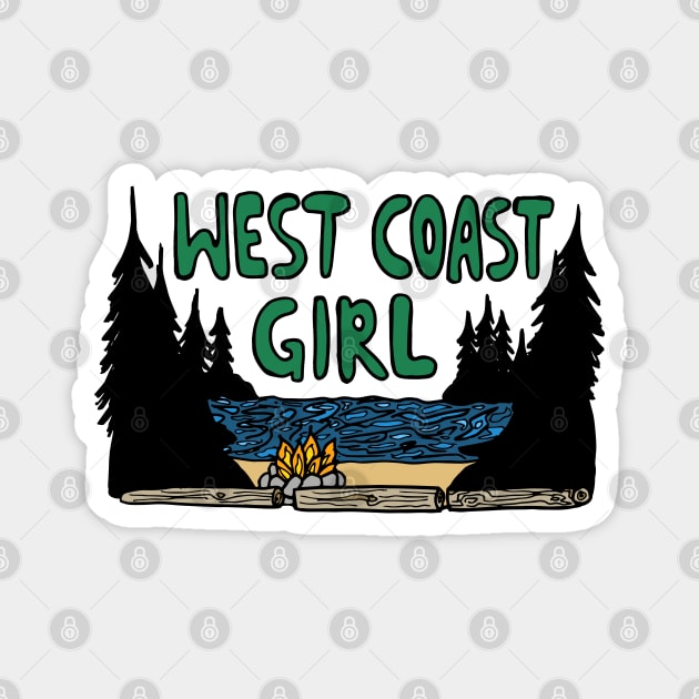 West Coast Girl Magnet by julieerindesigns