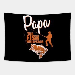 Fisherman Papa The Fish Whisperer Funny Fishing Meme Tapestry