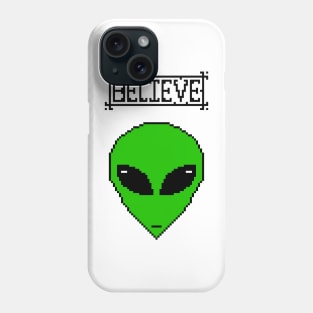 Pixel Little Green Men Believe Phone Case