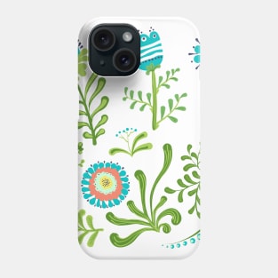 Elegance Seamless pattern with flowers, vector floral illustration in vintage style Phone Case