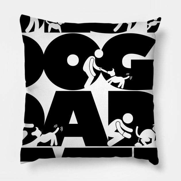 Best Dog Dad Ever Cool Gift Pillow by Essinet