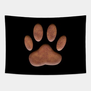 Leather Dog Paw Print Tapestry