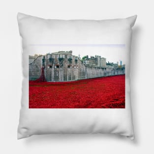 Tower of London Red Poppy Poppies UK Pillow