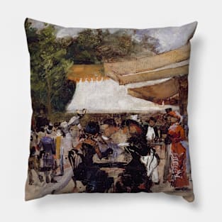 Outside a Restaurant in the Bois de Boulogne by Hugo Birger Pillow