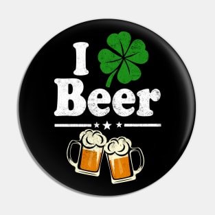 Shamrock I Love Beer | Funny Irish St Pat's Paddy Patrick Patty's Day T-Shirt Beer Lover Gift Pin