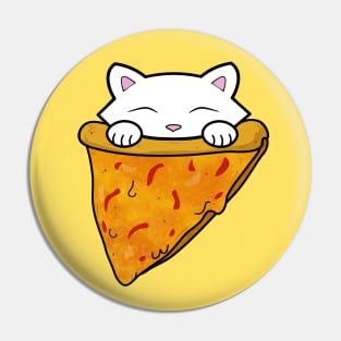 Cat eating a pizza Pin