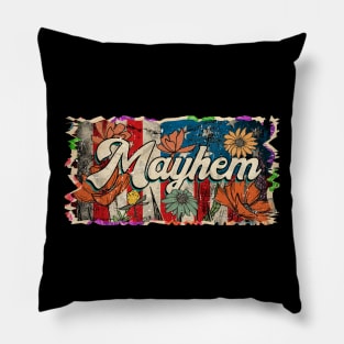 Retro Pattern Mayhem 80s 90s Birthday Vintage Style Pillow