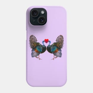 Ocellated Turkey Heart Pair Phone Case