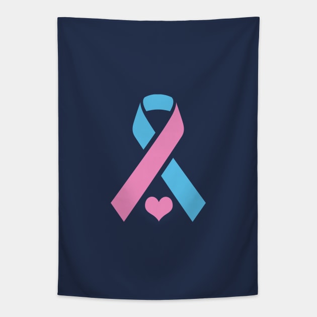 Infant Loss Awareness Ribbon with Heart Tapestry by Trent Tides