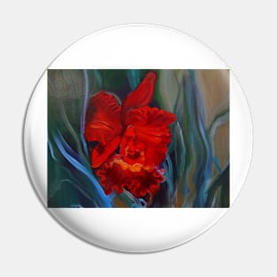 Red Orchid Jungle Pin