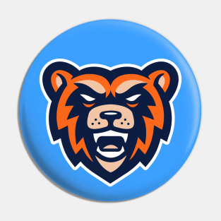 Retro Roar: Angry Bear Sports Mascot T-shirt for Die-Hard Sports Fans Pin