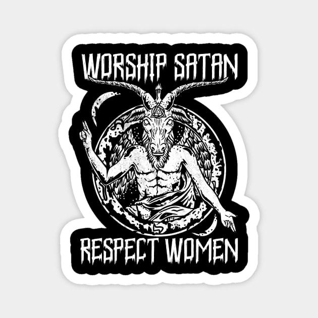 Satanic Baphomet - Worship Satan Respect Women Magnet by biNutz