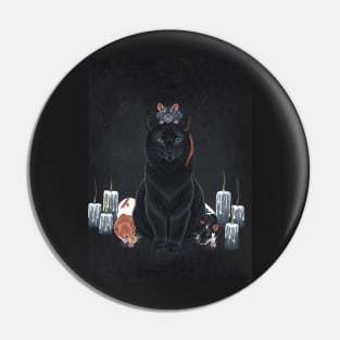 Black Cat and Fancy Rats Pin