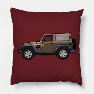 Jeep Wrangler Rubicon 2-door Brown Pillow