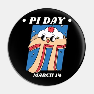 Pi Day March 14 Cartoon Pi Pie Pin