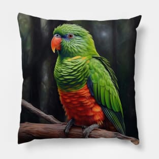 Oil Paint Hyperrealism: Amazing Zoo Coconut Lorikeet Pillow