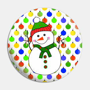 HAPPY Holidays Whimsical Snowman Pin