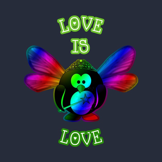 Love Is Love Cute Cartoon Penguin Fairy Gift by klimentina