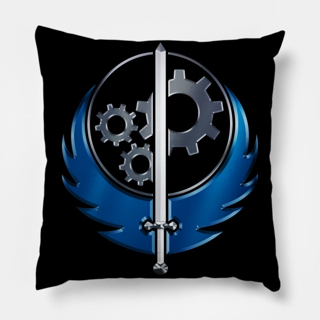 Brotherhood of Steel Pillow by huckblade