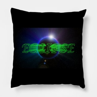 Sun and Moon Eclipse - Green 2 Pillow