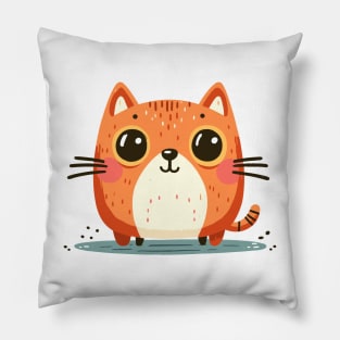 Happy orange cat Pillow