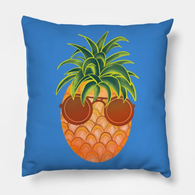 Cool pineapple with sunglasses Pillow by Mimie20