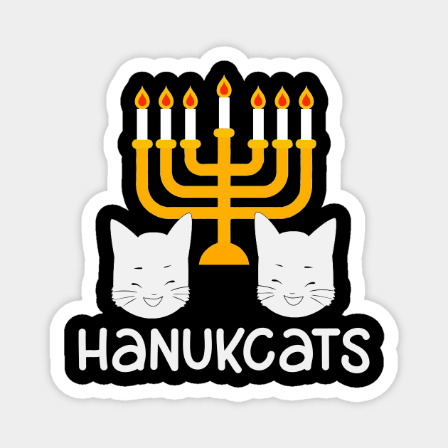 Funny Hanukcats Hanukkah Gift Tshirt for Kawaii Cat Lovers Magnet by TellingTales