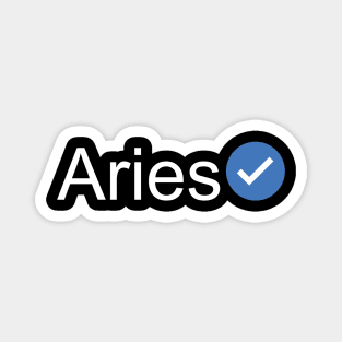 Verified Aries (White Text) Magnet