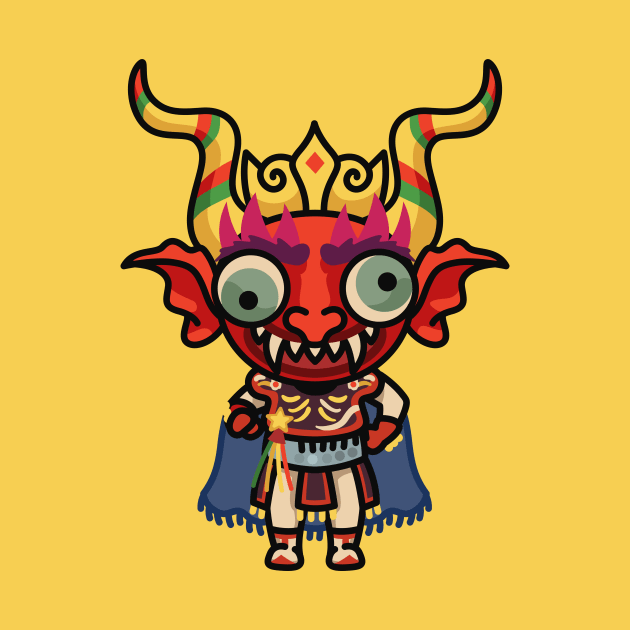 Cute Diablada // Bolivian Devil Mask Cartoon by SLAG_Creative