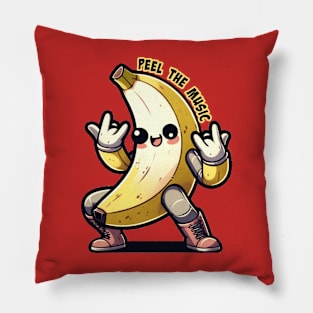 Rock & Roll Banana - 'Peel the Music' Graphic Pillow