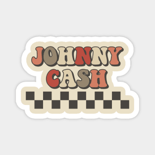 Johnny Cash Checkered Retro Groovy Style Magnet