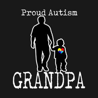 Proud Autism Grandpa And Son Puzzle Piece T-Shirt