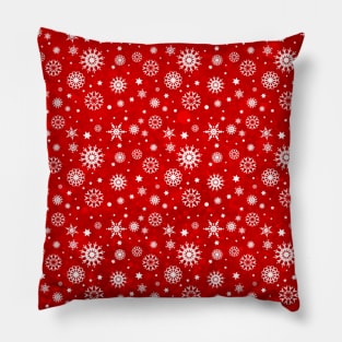 Christmas Red Snowflake Gradient Pattern Pillow