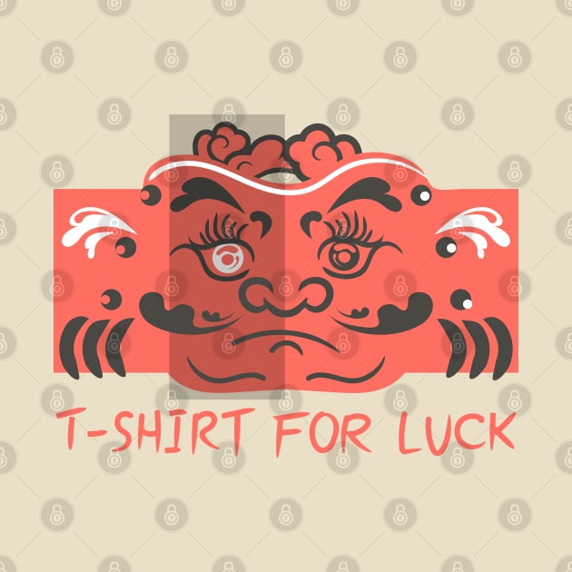 T-shirt for Luck with Daruma Doll Face by tatadonets